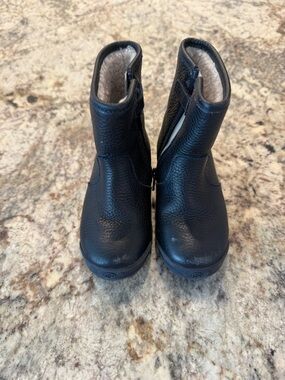 Gucci Kids Black Leather Zip-Front Boots